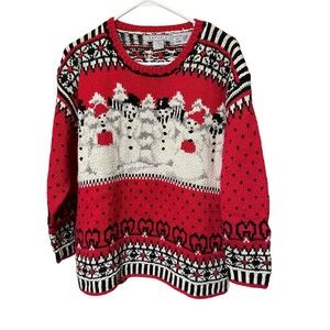 VTG Raphels Hand Knit Cotton Ramie Sweater Winter Print size M
